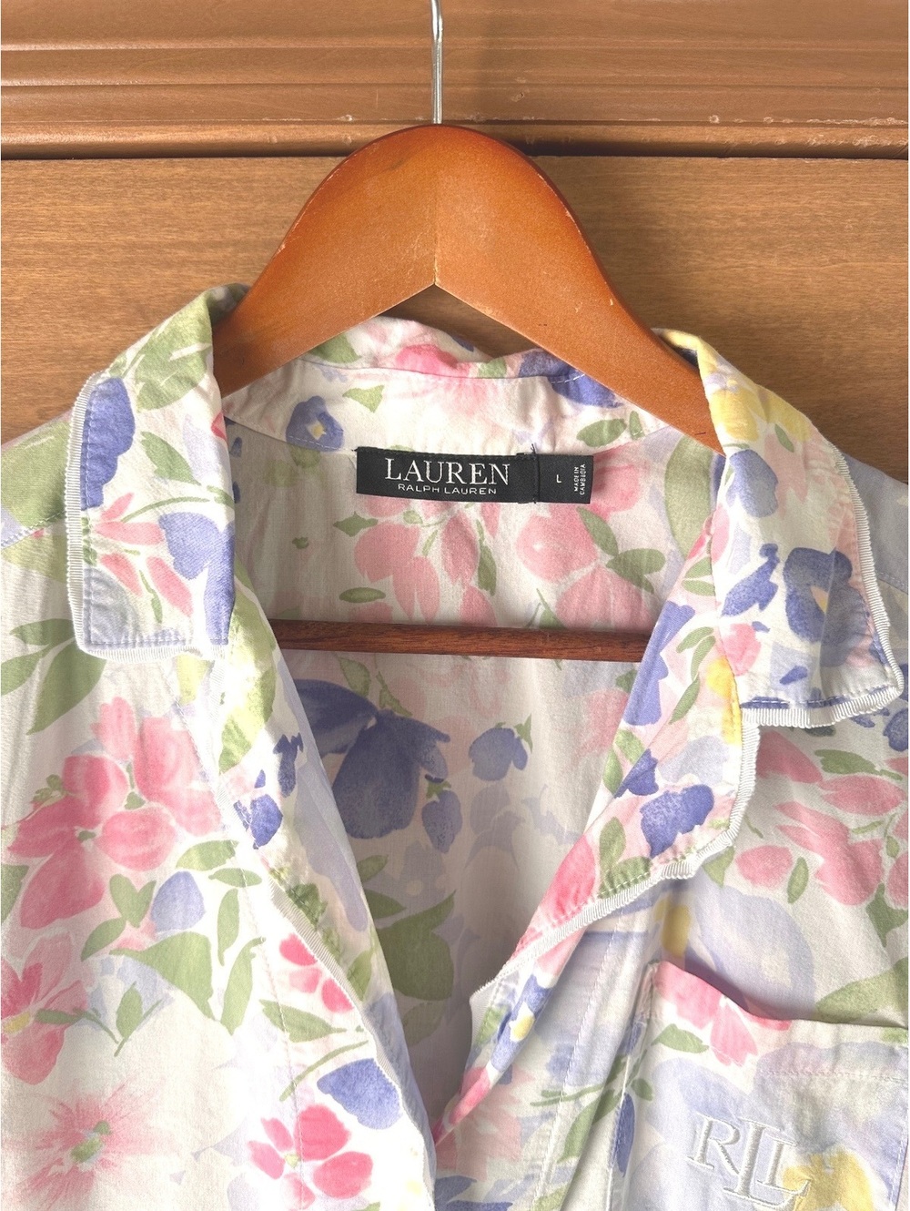 Lauren Ralph Lauren Black Label Short 2-Piece Pajama Set Floral Women’s Large - Picture 15 of 15